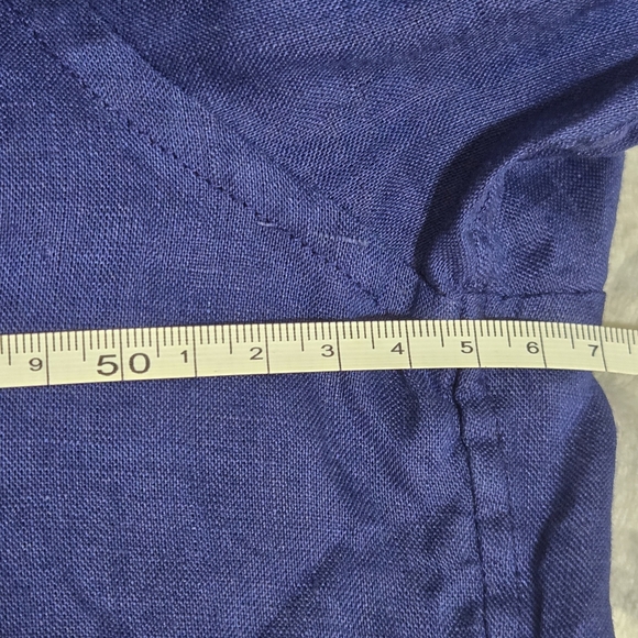Uniqlo Womens 100% Linen Button Down Shirt Dark Blue Size L - Picture 5 of 7